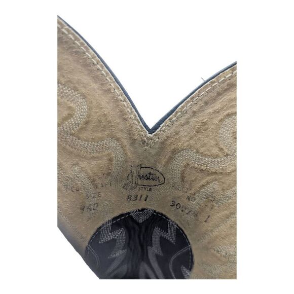 JUSTIN BOOTS Black Lizard Western Boot Size 9.5D - Picture 11 of 11